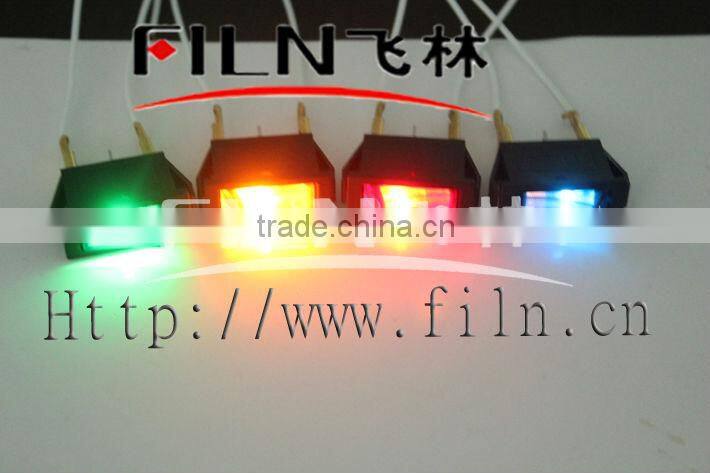 Button Red ON OFF Blue Waterproof Rocker Switch With Lamp