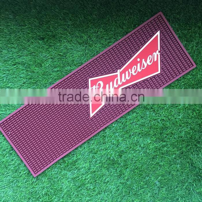 designated logo soft plastic PVC bar runner non slip bar rail mats