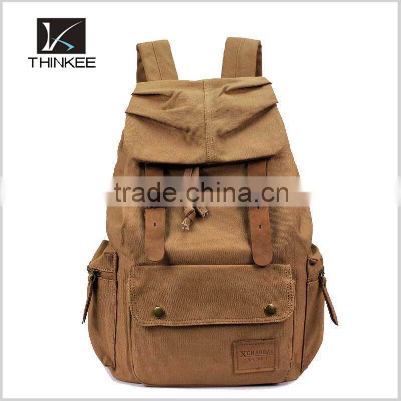 high quality popular custom leisure cotton canvas wholesale backpack