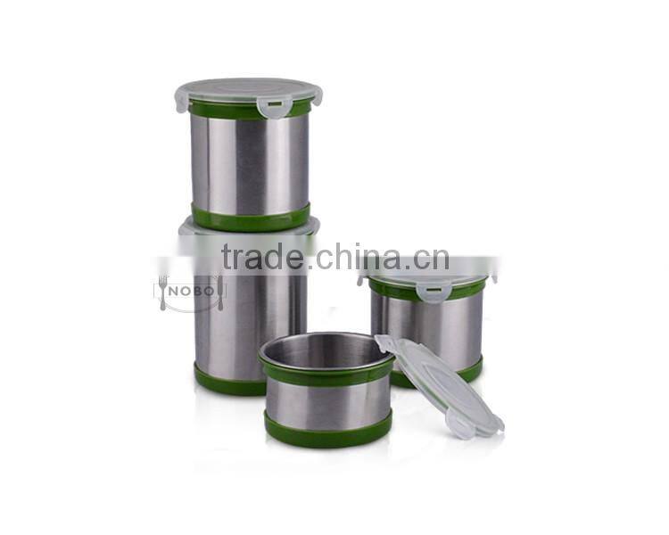 4pcs stainless steel tea coffee sugar canisters set