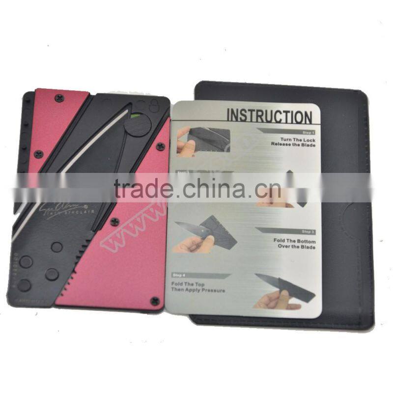 HOT!! 2016 srainless steel credit card knife for camping and hiking equipment