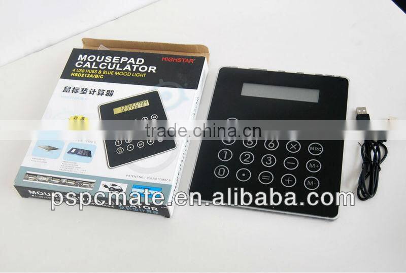 2.0 Hub LED Calculator Mouse Pad Computer PC Desktop Laptop 4 Ports USB Cable