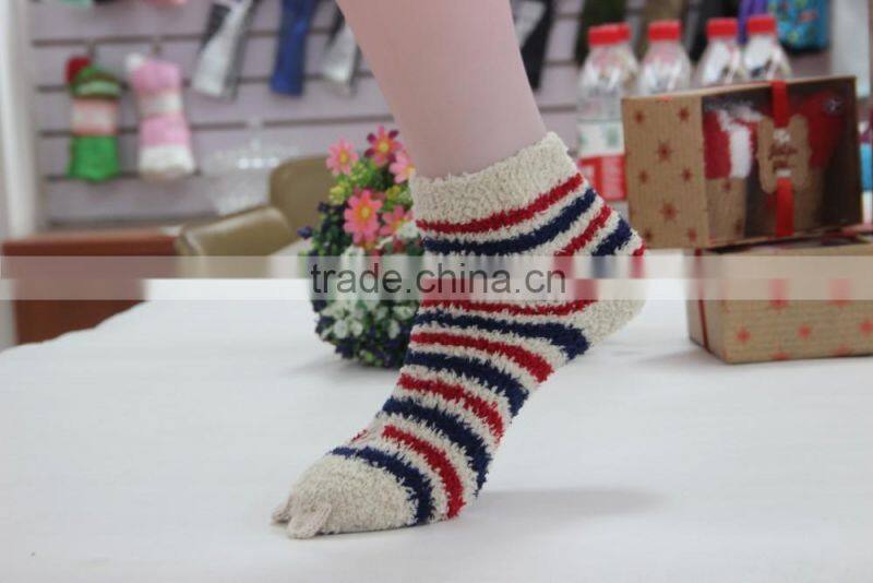 High quality custom soft warm microfiber cozy young girl socks