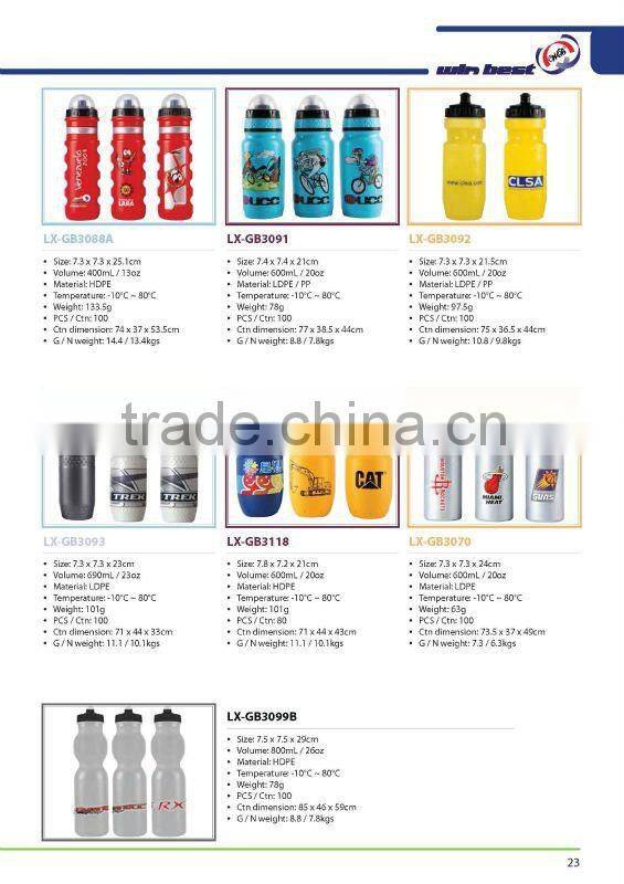 600ml/20oz silver color sport water bottles