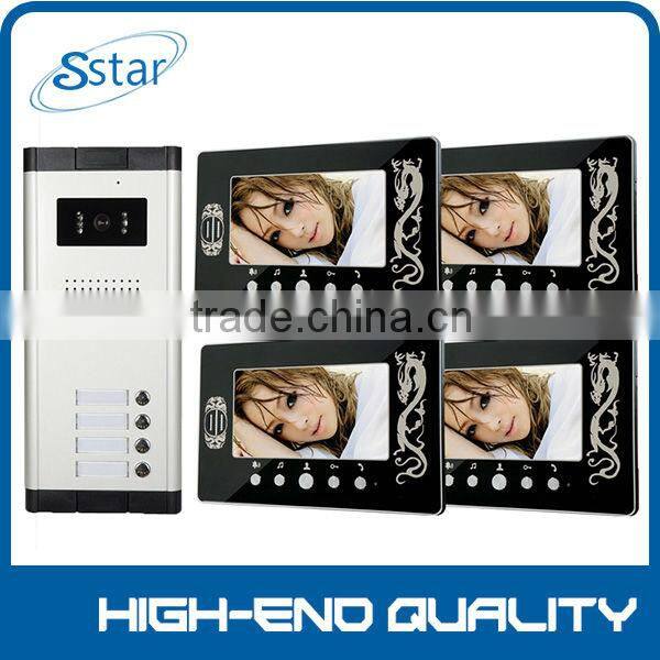 Apartment Wired video doorphone Entry 6 Unit & 7" TFT LCD Indoor Monitor & Video Intercom System XSL-V7C-520