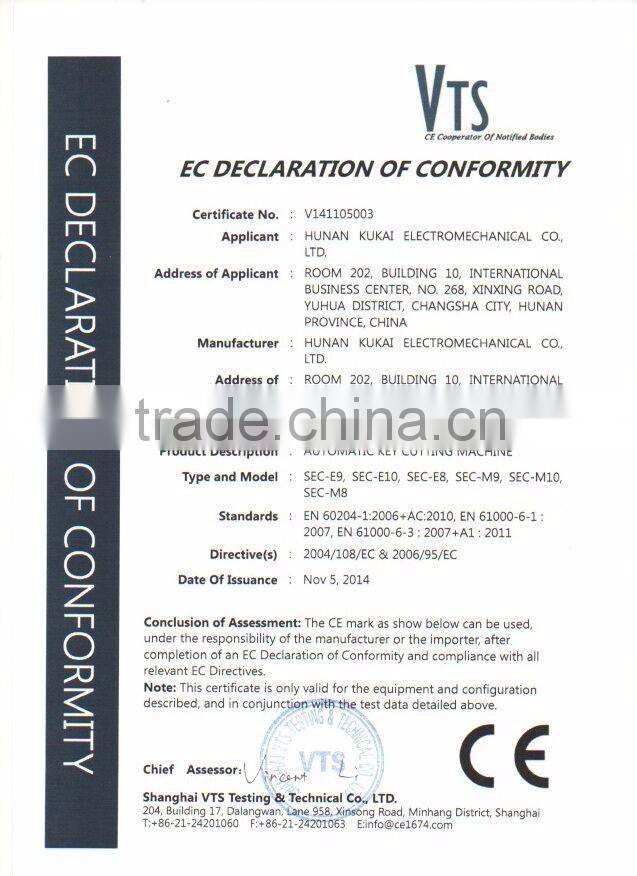 Hot selling product key cutting machine sec-e9 key cutting machine silca suppot car keys and house keys with ce aprroved