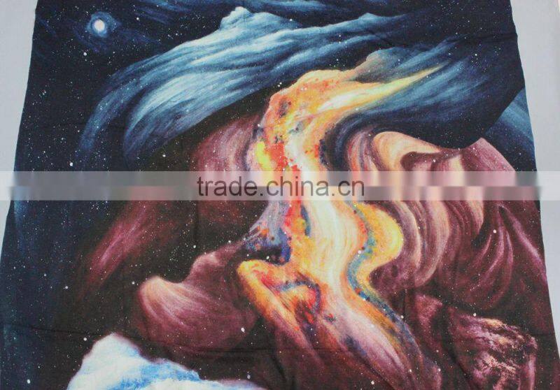 2015 New design multi color wool scarf with fringe