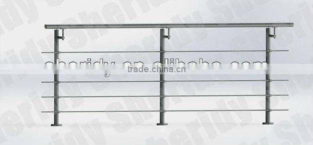 Stainless steel stair balustrade used in supermarket