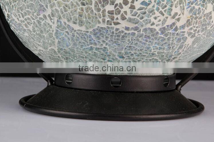 Snowman Shape Mosaic Glass Hanging Lantern for Christmas Outdoor Decoration