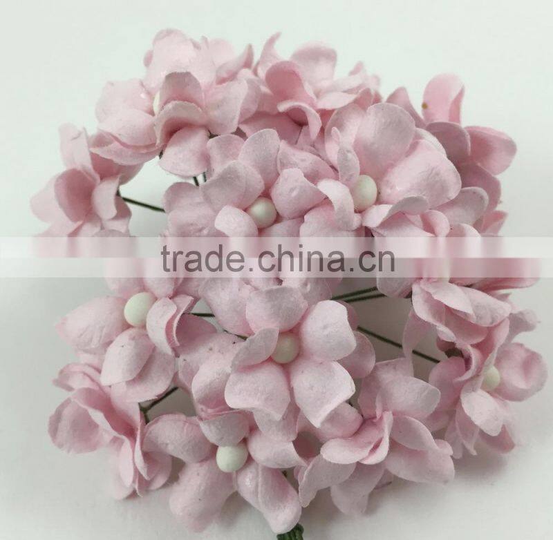 Soft Pink, Small Handmade Mulberry Paper Flower, Wedding Party, Scrap-booking Crafts, Wholesale