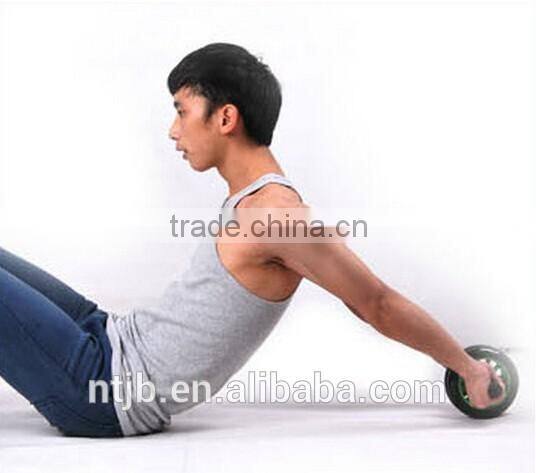 dual wheel exercise foam handle ab roller for wholesale