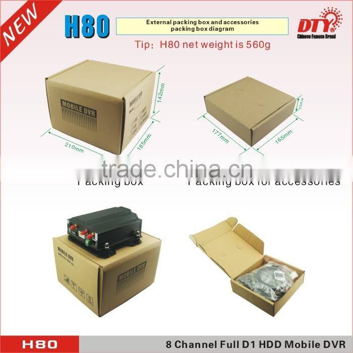 8Ch HDD Mobile DVR Recorder with dual SD Card alot, dvr with 4G/3G / GPS / GPRS / WIFI / USB mouse / Email,H80 series
