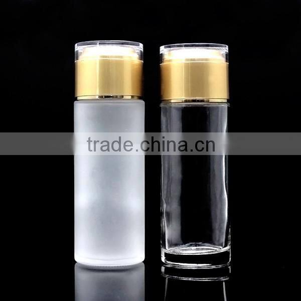 factory price white cosmetic glass bottle with acrylic cap