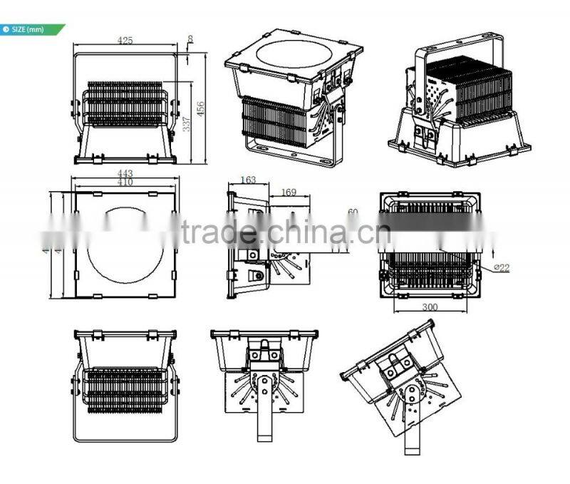 5 Years Warranty, UL Approved #481383, Gymnasium Lights, Meanwell Driver, Copper Heatpipe, 500W LED High Mast Light
