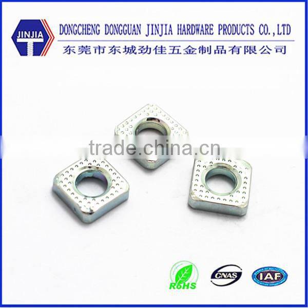 steel yellow zinc square knurled nut