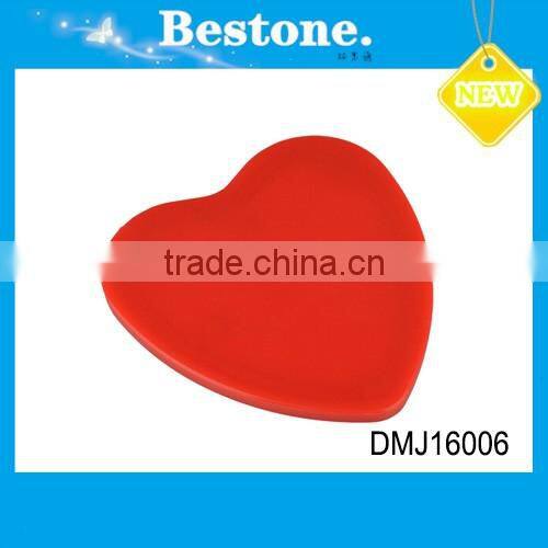 Cheap small heart shape plastic cosmetic pocket mirror