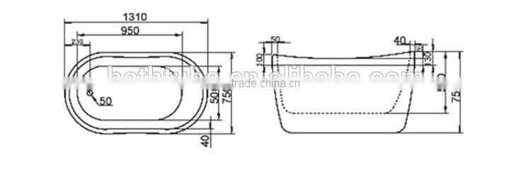 SUNZOOM solid surface freestanding bathtub,acrylic free-standing soaking bath tub,agaist wall freestanding bath