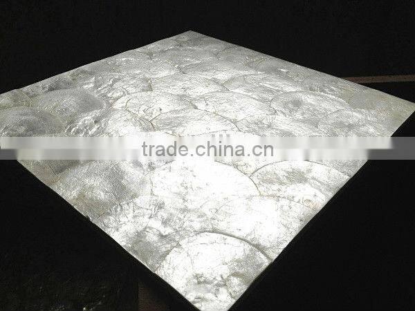 Capiz mother of pearl wall paper silver white capiz sea shell mosaic tile