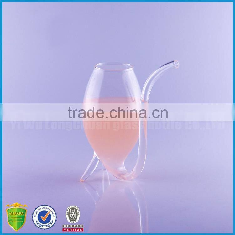 120ml drinking glass wine cup with straw