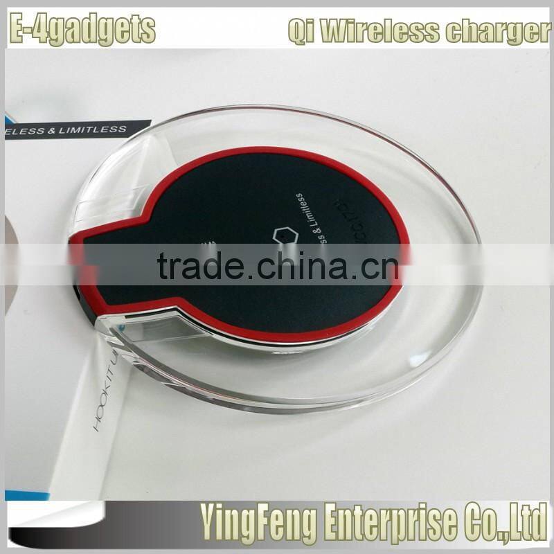 Qi Wireless charger Fantasy Crystal UFO Shape Charging pad with LED lighting for samsung galaxy S6 S7 edge wireless charger