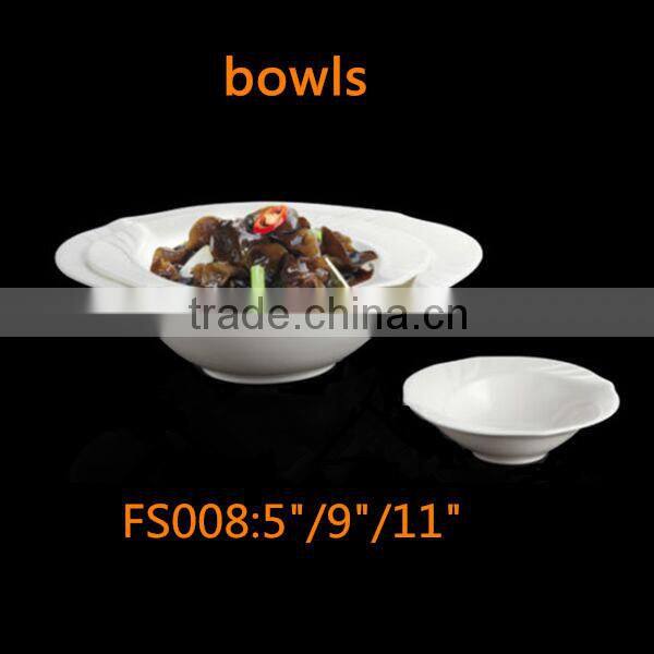 for western buffet use ceramic soup bowl 6.5"/7.5"/8.5" bone china salad bowls