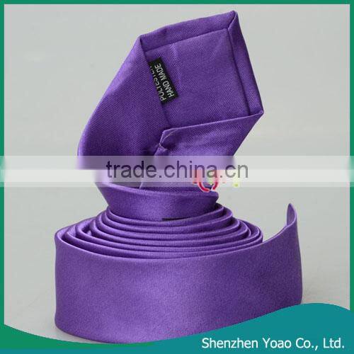 5 * 145cm Delicate Pure Color Ties Silk Dark Purple