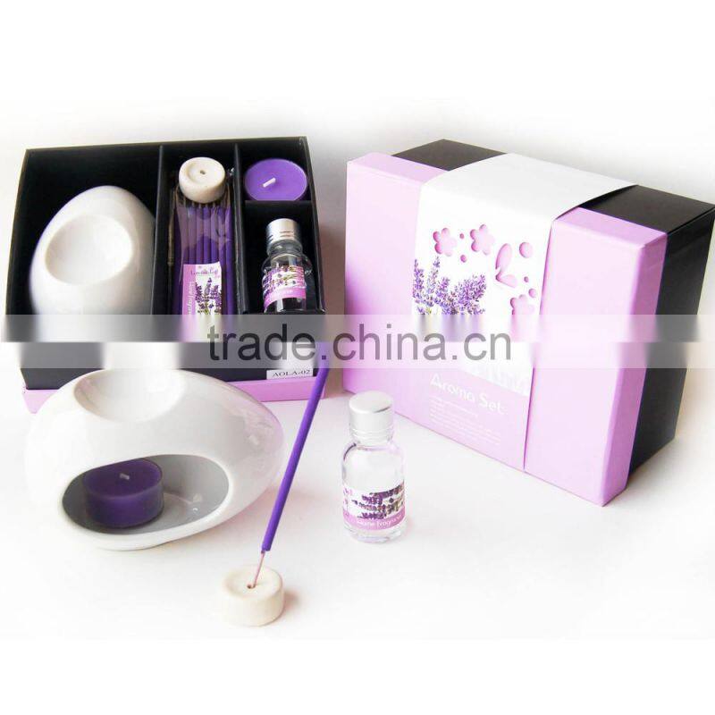 Special fragrance and hot design ceramic aroma oi burner with incense holder