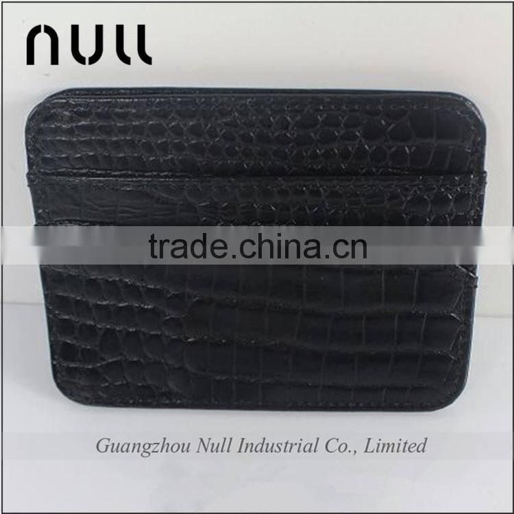 Hot selling fashion design crocodile credit card wallet pu leather sim card holder