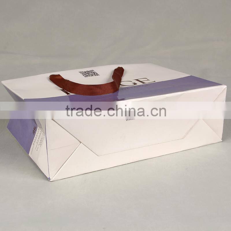 High Quality Recyclable Custom Printed Craft Paper Bag 2015 Hot Selling Luxury Recycled Paper Bag