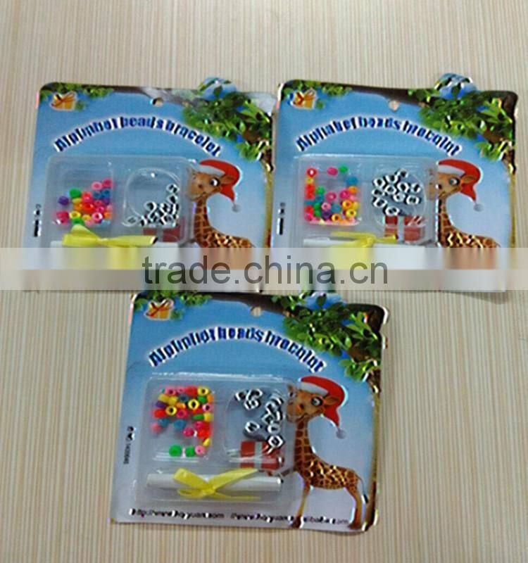 Multicolor DIY plastic loose beads head made jewelry making set for children toy