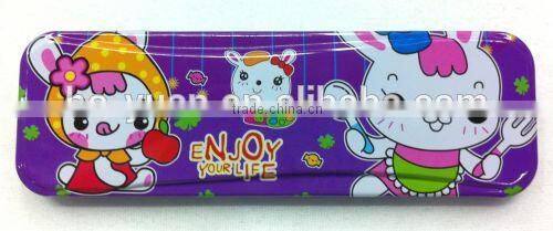 Students Tinplate Two Layers Cartoon Characters Printing Pencil Case