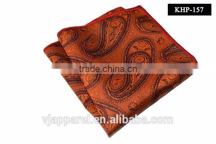 wholesale high quality men Silk Printing pocket square , polyester printing pocket square