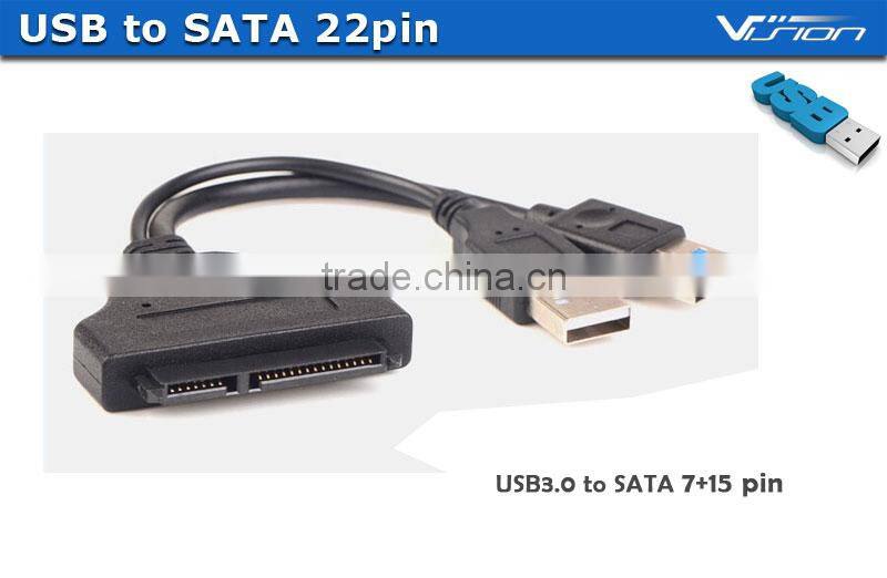 Vision latest 7+15pin USB3.0 HDD cable for 2.5'' HDD