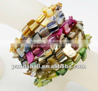 Glass Crystal Fashion Wristwatch Jewels Bangle Bracelets(BJEW-Q011-12)