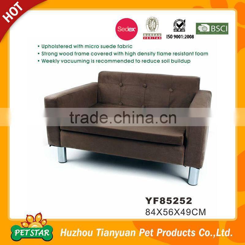 Wood Frame Micro Suede Fabric Zipper Detachable Dog Beds