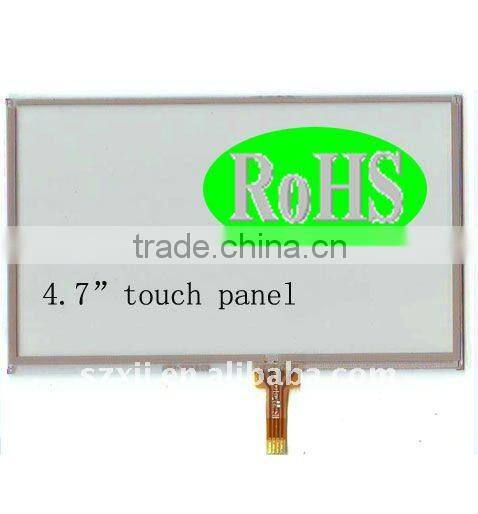 4-wire 5 v dc voltage 4.7 inch touch panel resistive touch screen Used in navigation