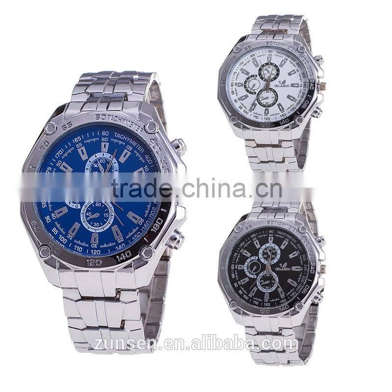 2016 New Arrival Popular Brand Luxury Full Stainless Steel Watch Geneva Men Business Casual Quartz Dress Wristwatch Relogio