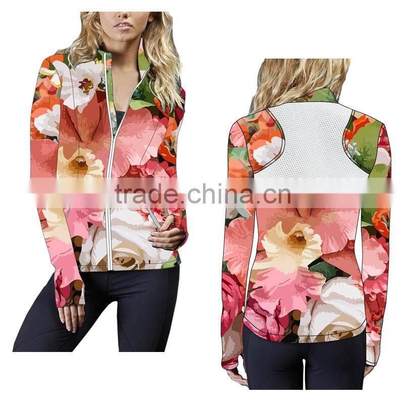 (Trade Assurance) cheap new arrival wholesale custom fancy breathable polyester spandex sports jacket for women