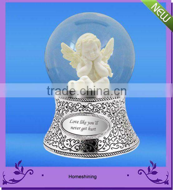 hight quality led light christmas angel Water Snow globe, resin angel snowglobe