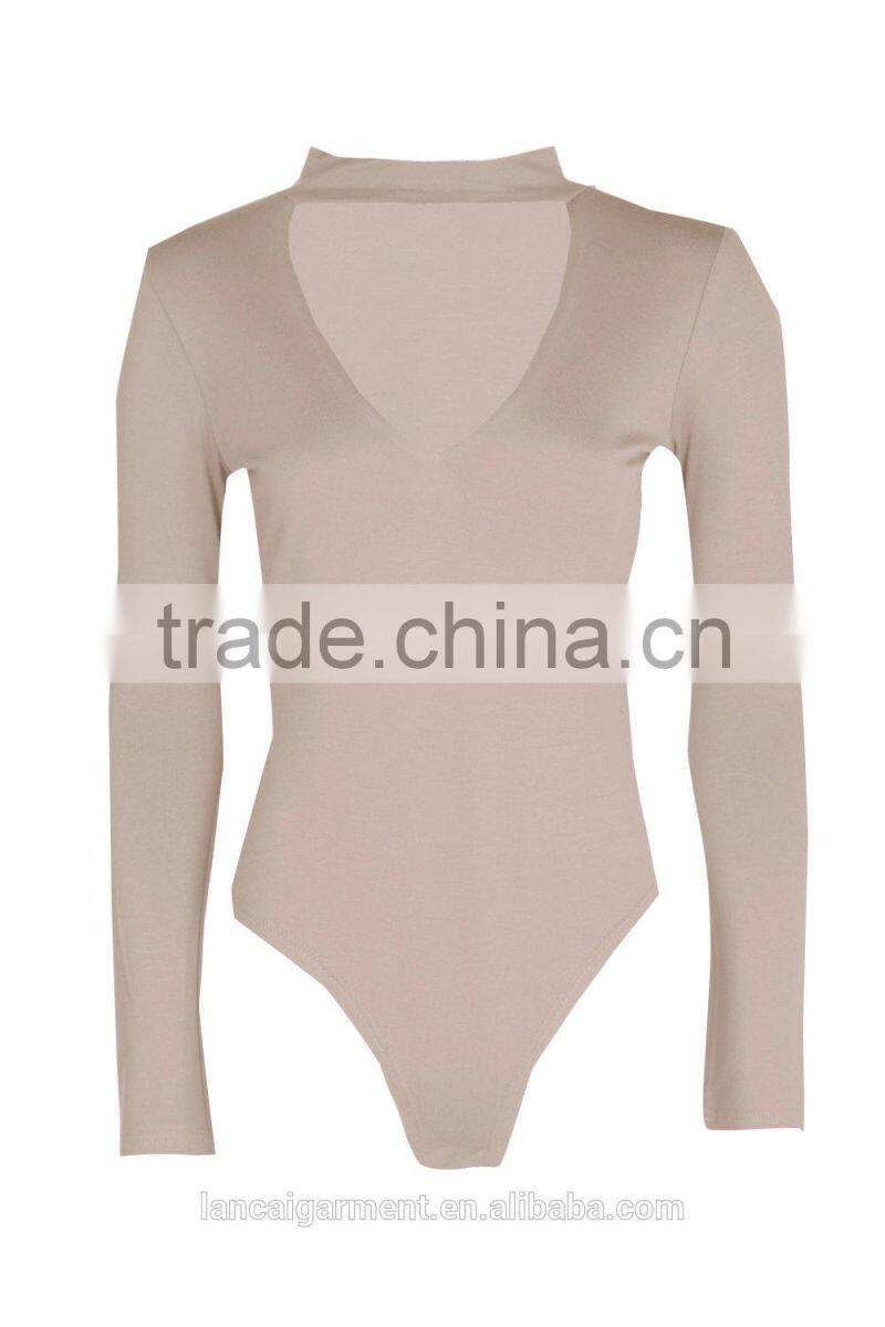 LOLA CHOKER NECK STRAP V PLUNGE L/S BODYSUIT FOR LADIES 2016