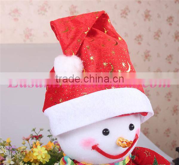 Factory direct sale snowflake plush christmas santa claus hat