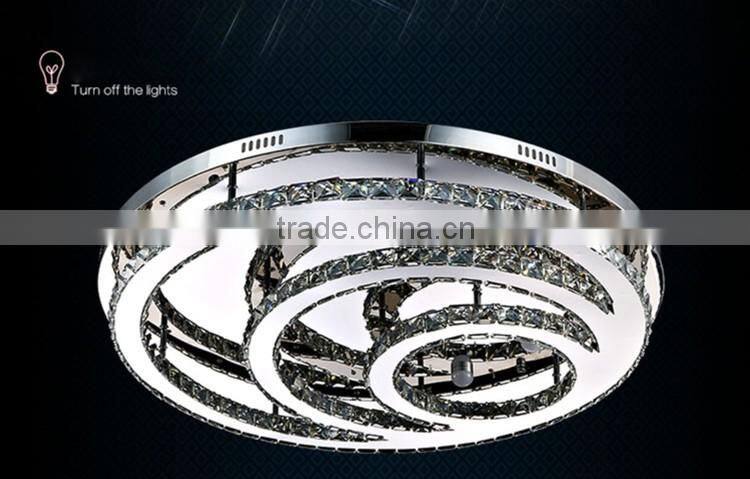 CE&RoHs Approved Round Modern Ceiling Lamp 220V K9 Crystal Chandelier