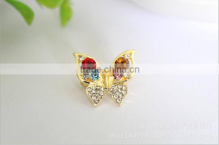Hot sale wholesale fashion women butterfly diamond rhinestone alloy brooch pin