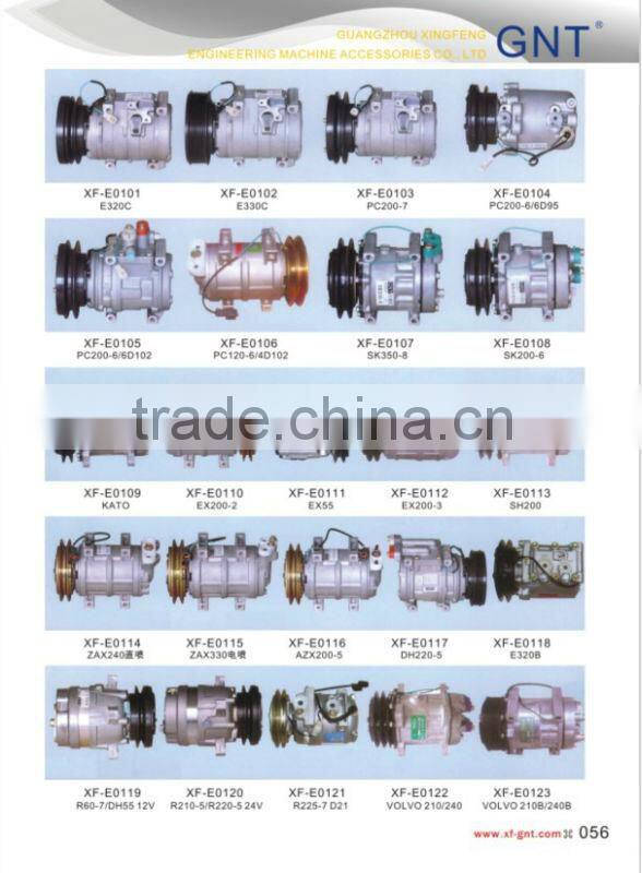 excavator 24v air compressor ass'y 10S17C 8PK engines parts
