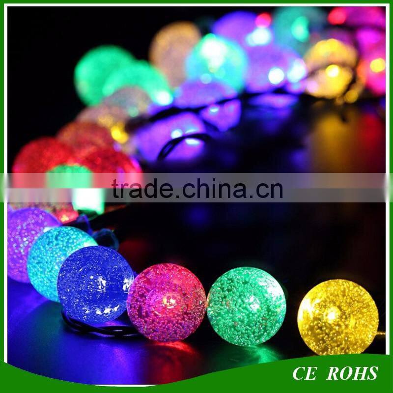 Decorative Solar Lawn Lights Colorful Outdoor 50 LED Colorful Bubble Solar String Light for Christmas Party Wedding