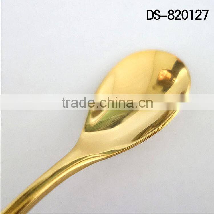 Best sale gold plated 410 material with cloth wheel light cutlery set