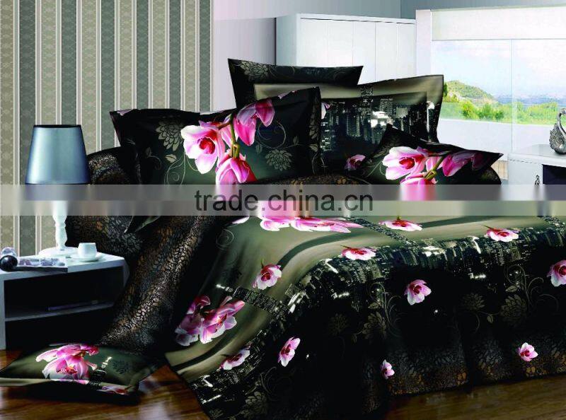 100% Cotton 3d Modern bedding set Rose Flower Printed Bedroom set