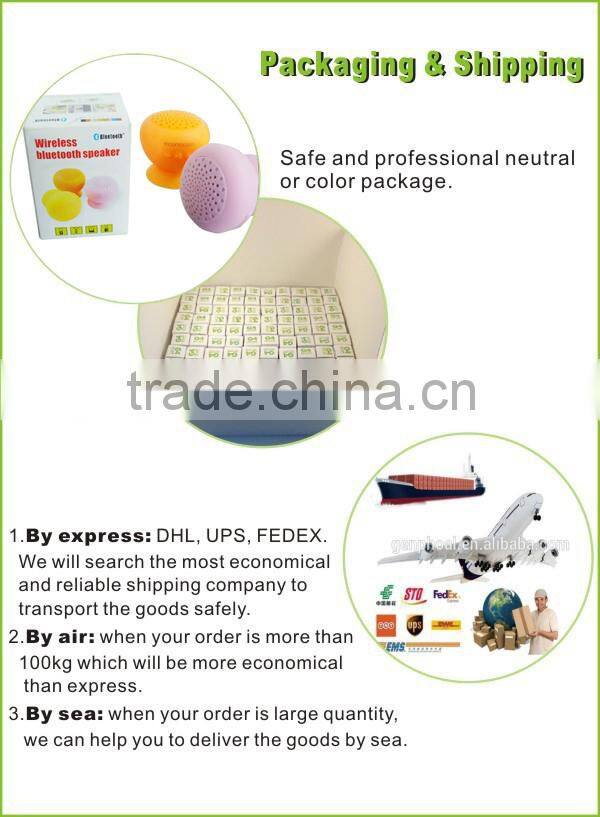 Portable silicone waterproof sucker speaker bluetooth speakerphone