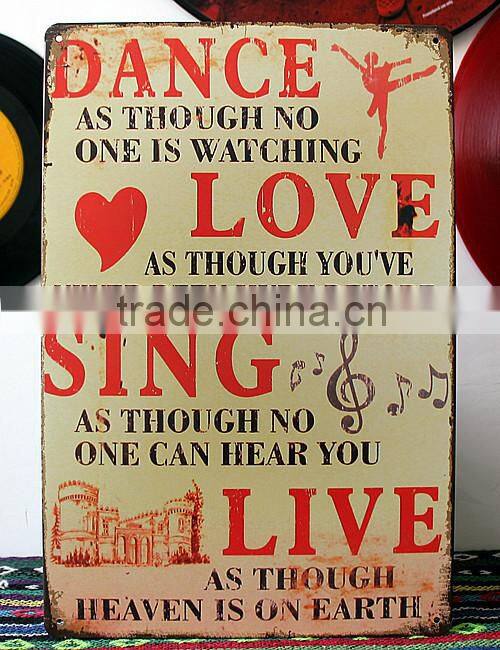 Vintage letters 20x30cm wall art decoration metal signs