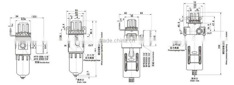 Airtac Style Air Filter & Air Regulator AFR2000